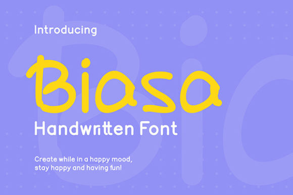 Biasa: A Cute Script Font for Crafts